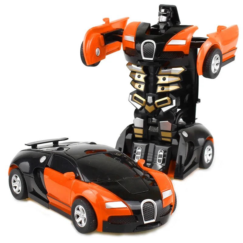Kids Toys One-key Deformation Car  Automatic Transform Robot Diecasts Toy Funny Mini 2 In 1 Plastic Model Car Amazing Gifts Boys