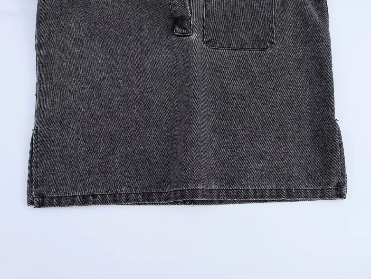 Turn-down Collar Two Piece Jean Set