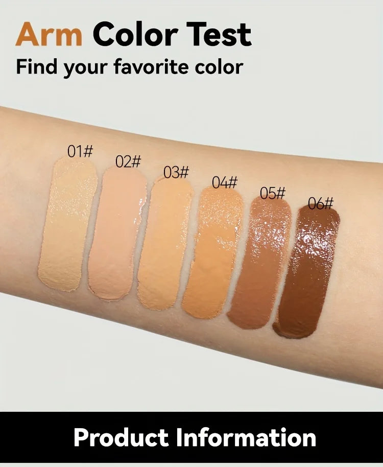 2-In-1 Oil Control Liquid Foundation & Concealer Full Coverage Long Lasting Waterproof Hydrating Brightening Base Makeup