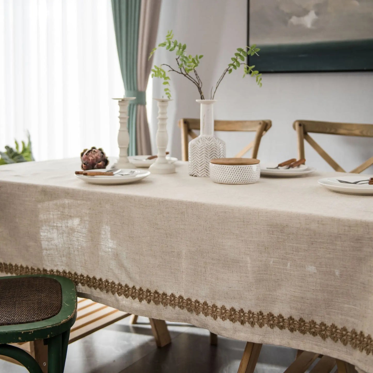 Washable Cotton Linen Table Cloths