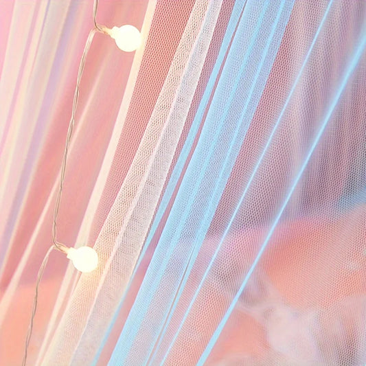 Hooded Cylindrical Double Bed Mosquito Net Polyester Princess Canopy Bed Curtain Bedspread Bed Valance Home Curtain Girls Room