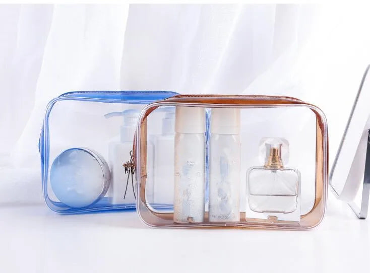 Transparent PVC Waterproof Zipper Makeup Cosmetic Bag