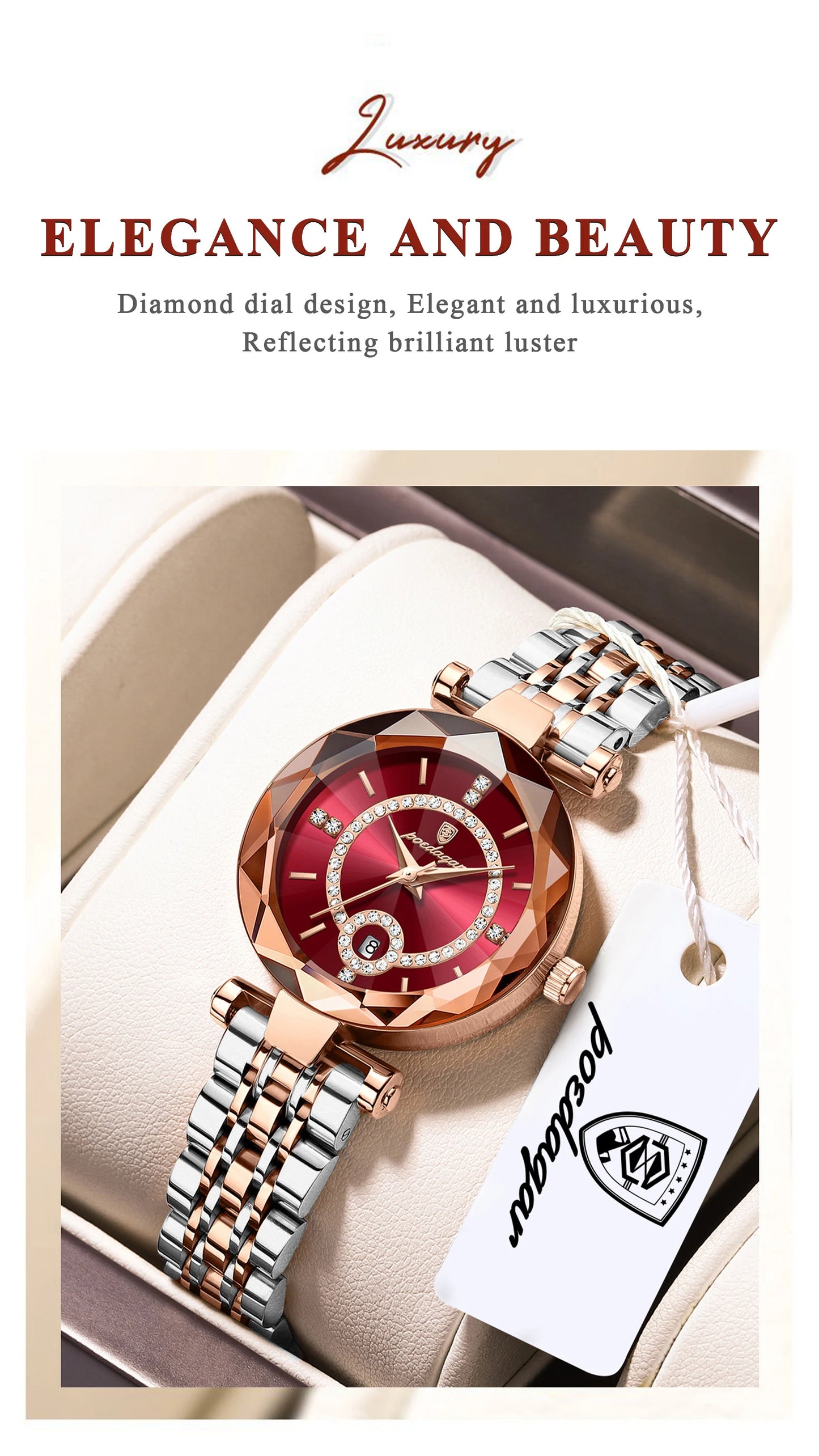 POEDAGAR High Quality Exquisite Wristwatch For Woman Waterproof Stainless Steel Date Quartz Ladies Watch Elegant Women's Watches