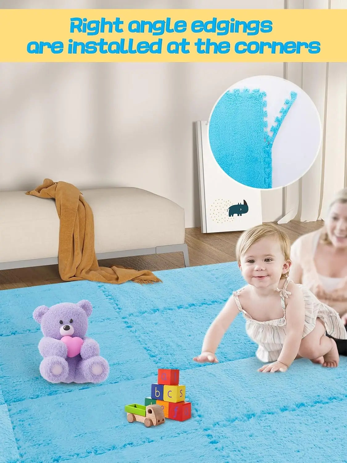 30X30X1cm Soft Plush Children's Mat Baby Toys Eva Foam Puzzle Carpet Warm Children Play Mats Interlocking Rugs Infant Carpet