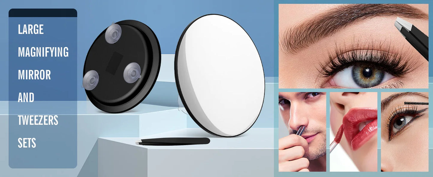6" Round Make Up Mirror magnifying 10x 20x 30x Times With Suction Cups For Bathroom Mirror With 360 Stand