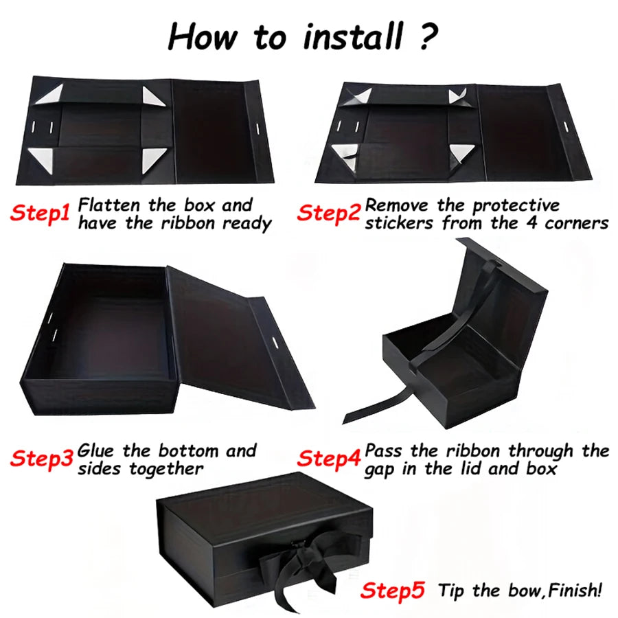 Luxury Magnetic Gift Box With Lid Ribbon Lafite 3 Sizes Available Grass Greeting Card Valentine's Day Gift Packaging Box