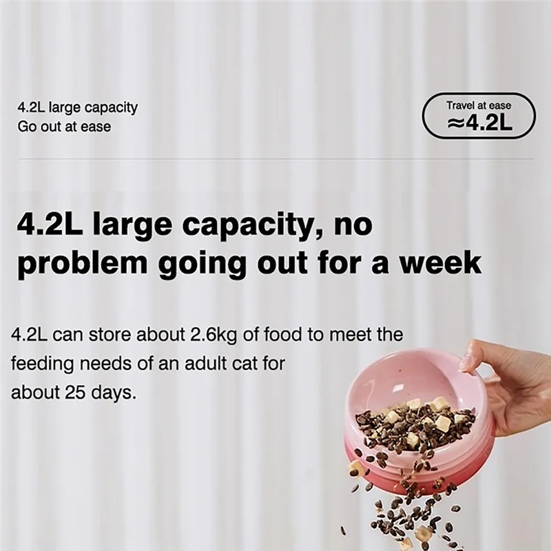 AA81 4.2L Automatic Pet Feeder – Dual Bowl WiFi & APP Controlled Food Dispenser for Cats & Dogs