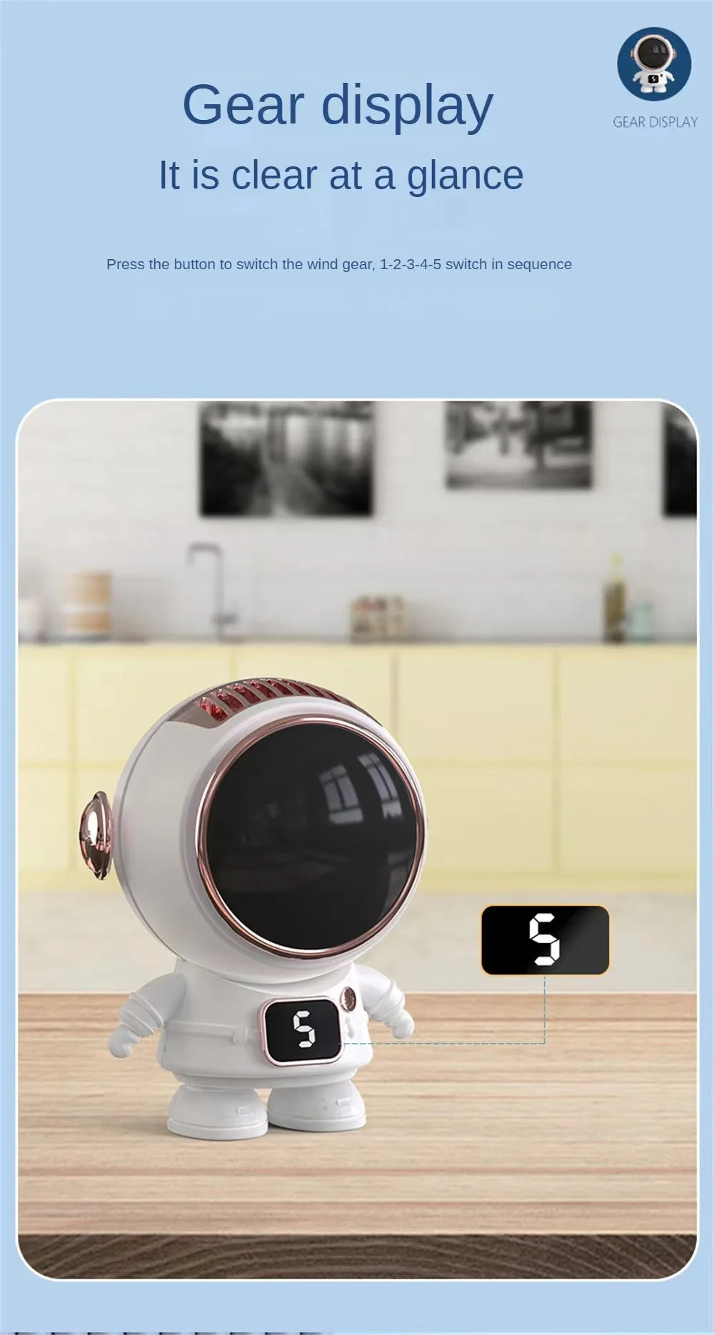USB Portable Astronaut Hanging Mini Bladeless Cooling Fans Neck Fan