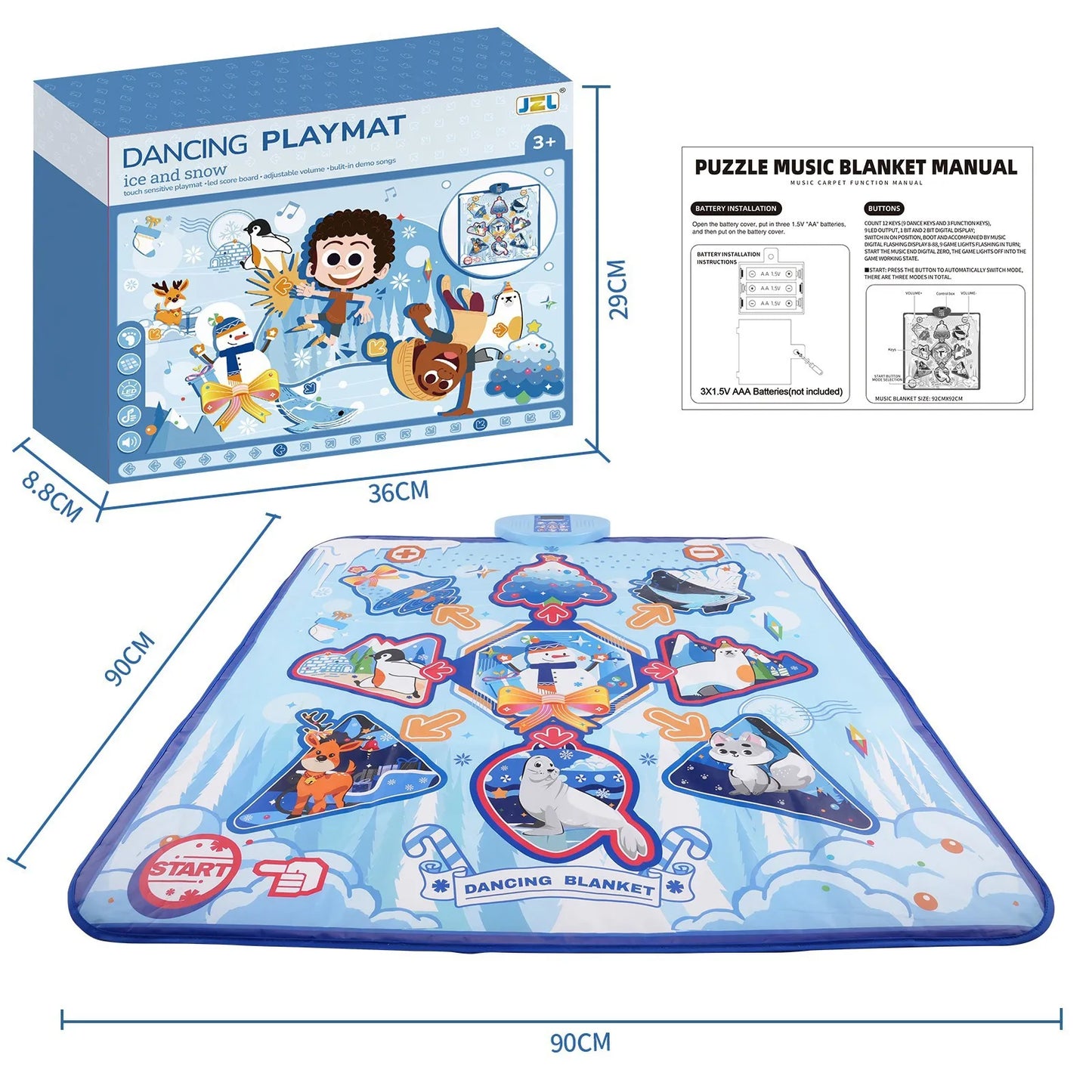 Children Kids Electronic Dance Mat Wholesale Floor Games Toy Musical Playmat Novelty & Gag Toys Carpet