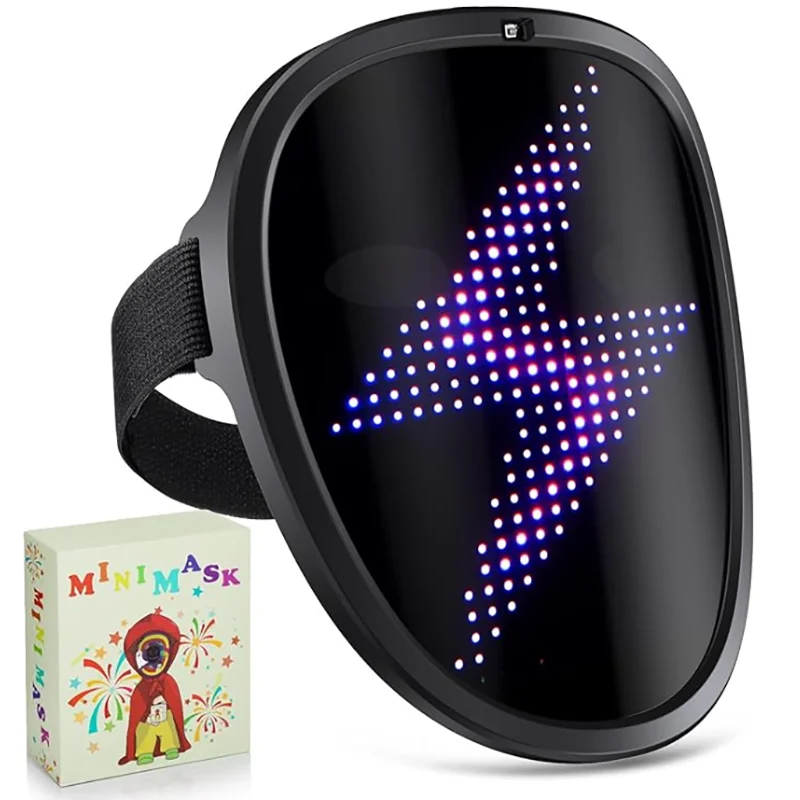 LED Mask with Gesture Sensing Children Electronic Light up Mask