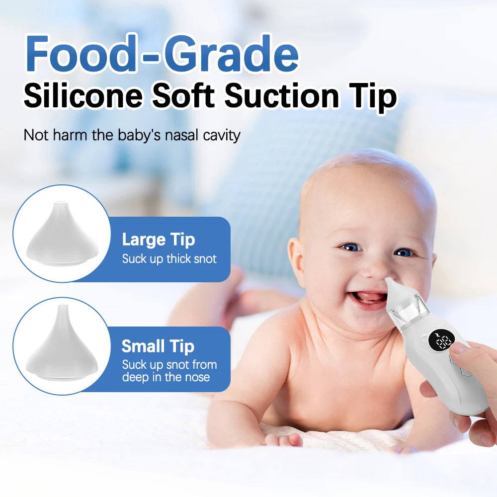 Baby Nasal Aspirator Electric Nose Cleaner with Built-In Music Nursery Rhymes Rechargeable Nose Booger Sucker for Infants Babies