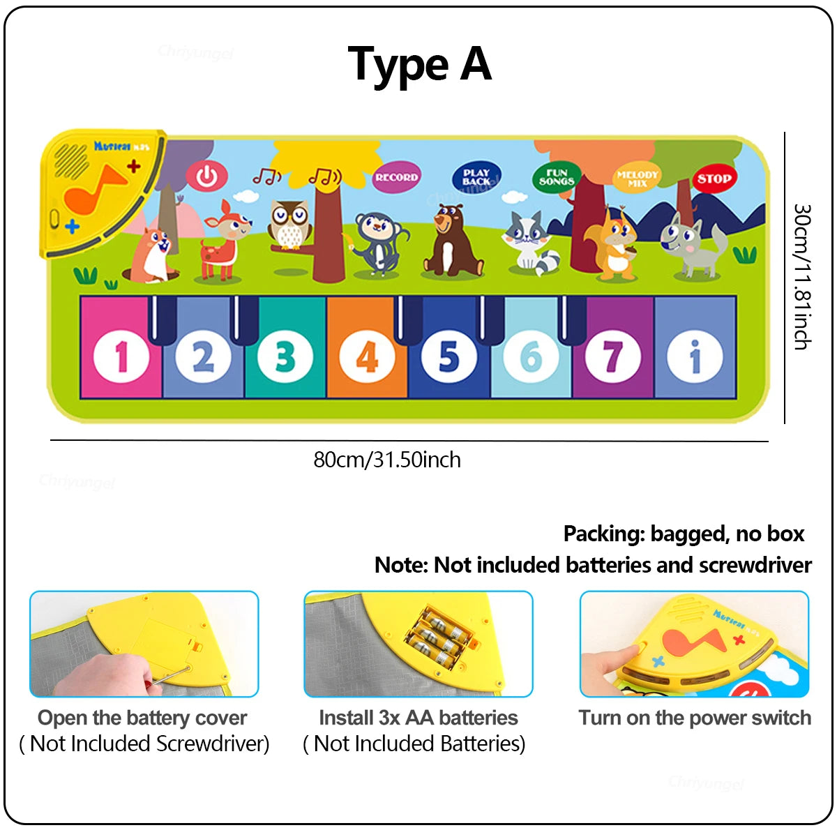 Piano Mat for Kids Kids Toddlers Floor Keyboard Dance Mat Baby Fitness Play Musical Carpet Music Instrument Toys Girl Boy Gift