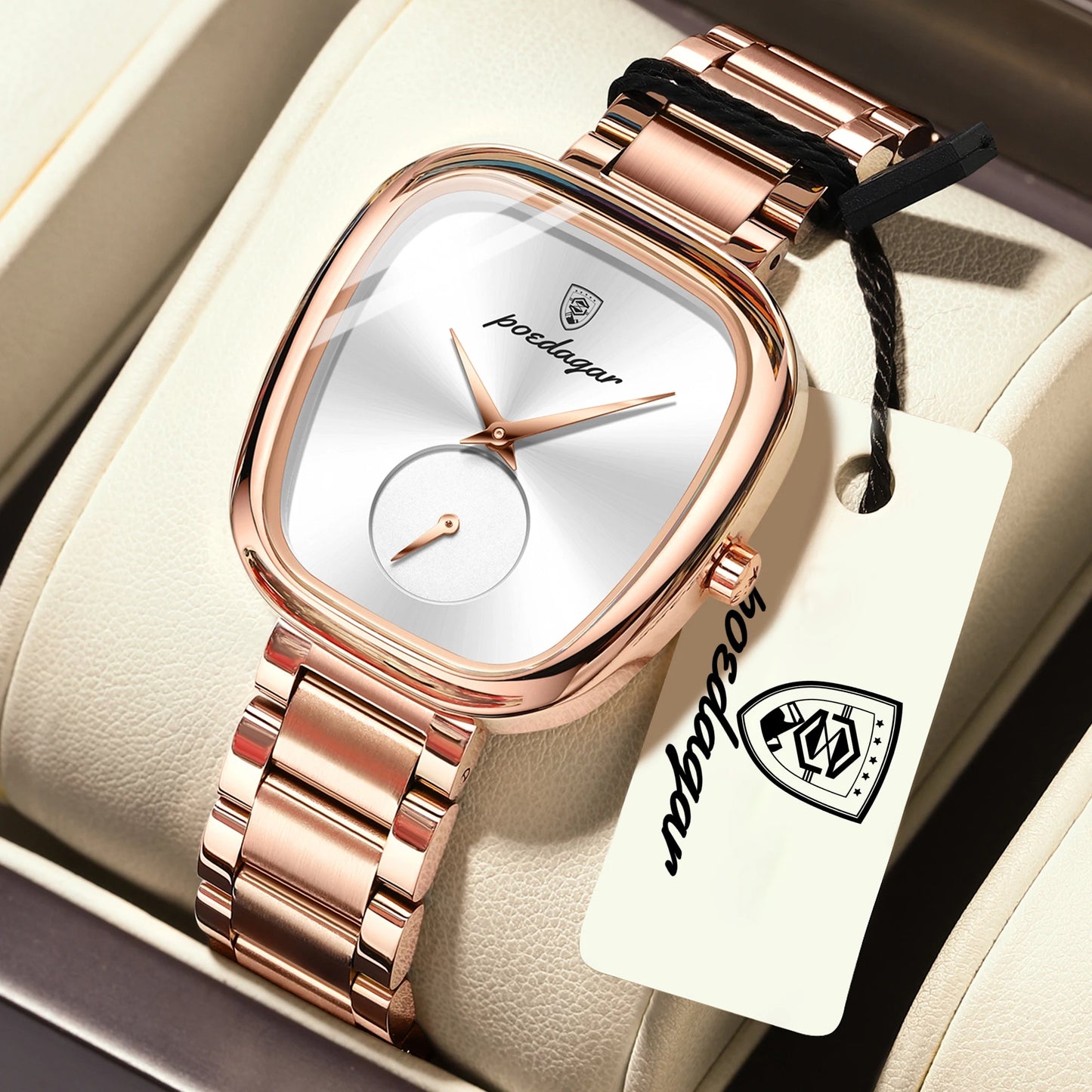 POEDAGAR Fashion Watch For Woman Waterproof Stainless Steel Quartz Couple Watches High Quality Ladies Wristwatch Girlfriend Gift