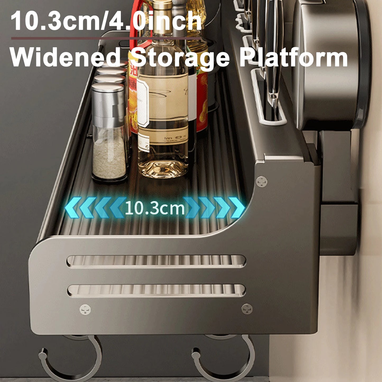Suction Cup Kitchen Organiser Shelf Wall-mounted Spice Storage Rack Kitchen Knife Holder Wall Seasoning for Chopstick Spoon