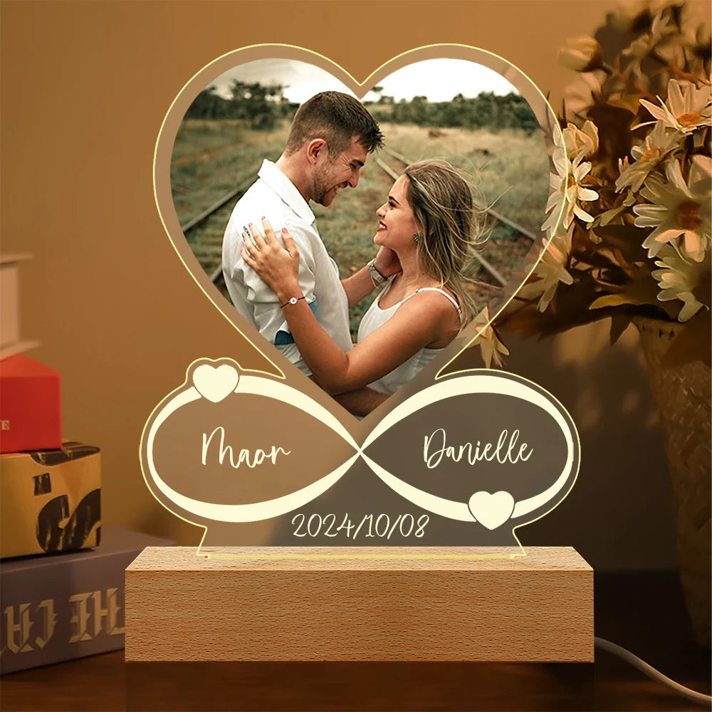 Anniversary Couples Gifts Custom Photo Love Frame Personalised Acrylic Plaque Valentine's Day Giftware for Him Her