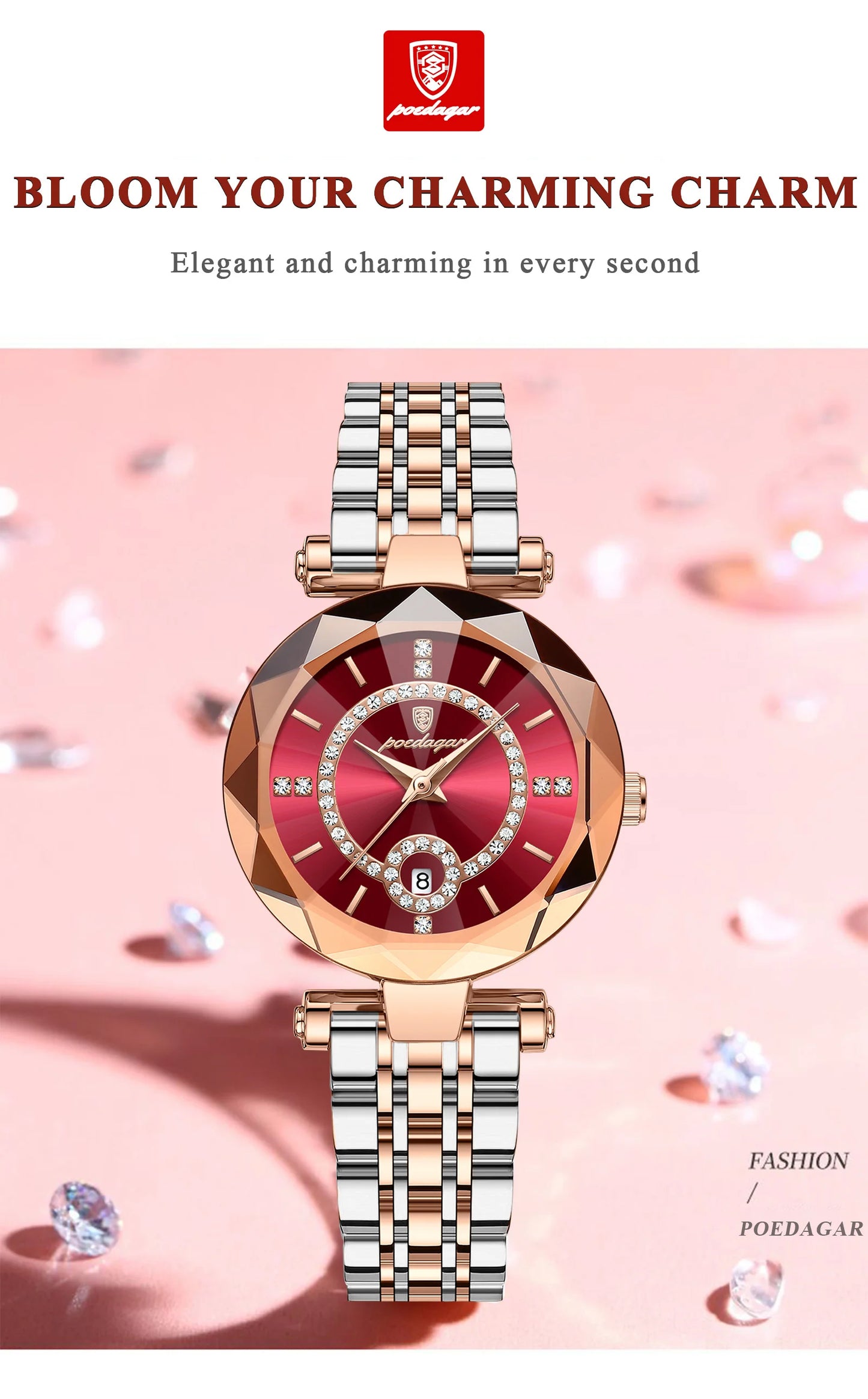 POEDAGAR High Quality Exquisite Wristwatch For Woman Waterproof Stainless Steel Date Quartz Ladies Watch Elegant Women's Watches