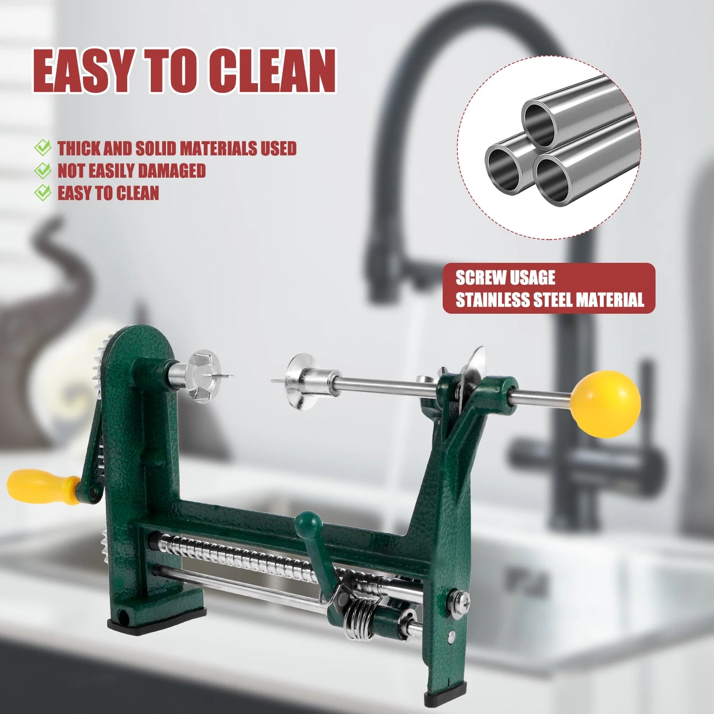 Stainless Steel Fruit Vegatable Peeler 3in1 Slicer Corer Manual Labor-Saving Fruit Peeler with Hand Crank Handle Kitchen Gadgets