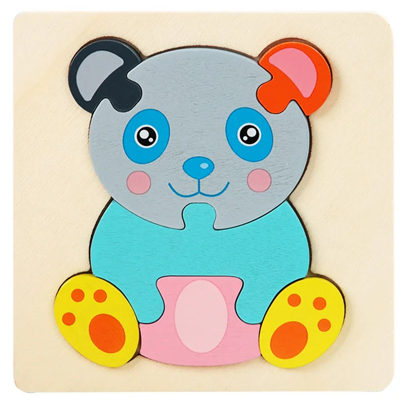 Kids Colorful Cartoon Animals 3D Puzzles Games