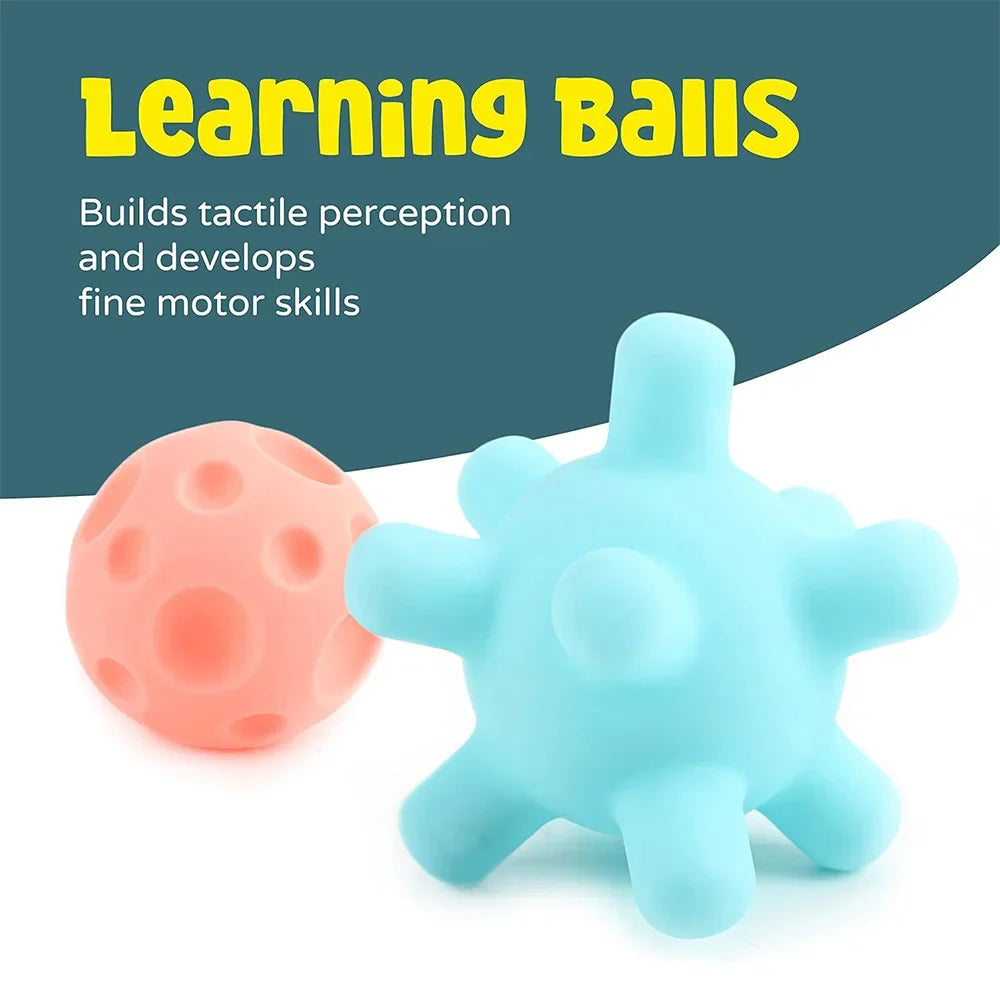 6PCS Textured Sensory Balls for Baby Play 6 12 Months Montessori Activity Soft Multi Ball Shower Toys Children Best Gift