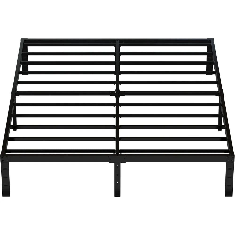 Heavy Duty Queen Platform Metal Bed Frame Support Up to 3000 lbs, Easy Assembly, Noise Free, Black