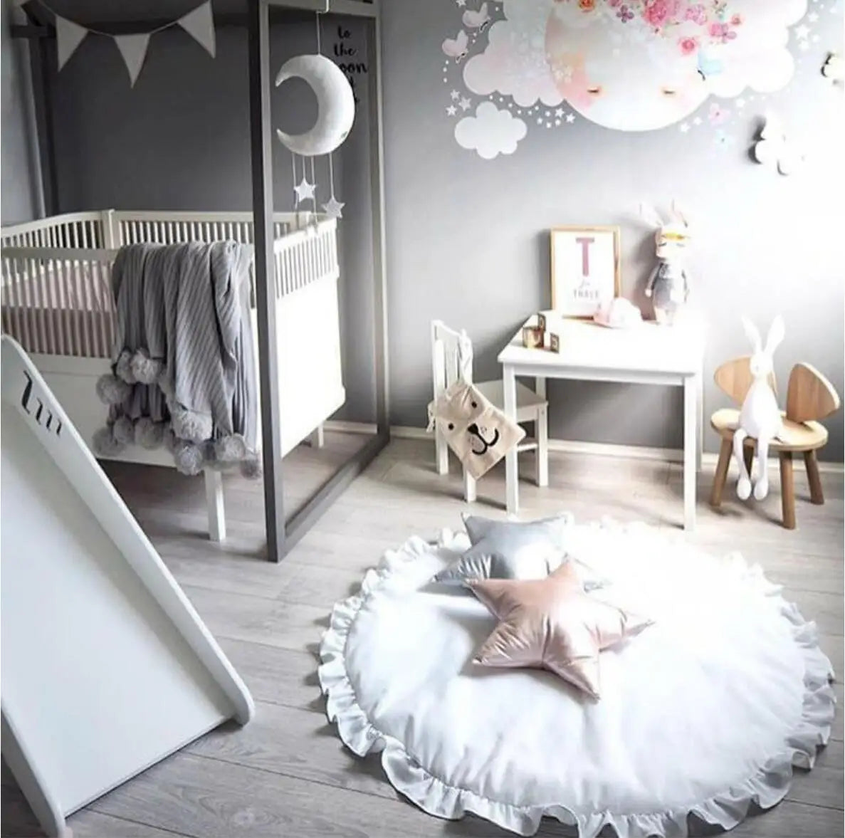 Newborn Baby Play Mats Toys Soft Cotton Round Crawling Pad Newborn Game Rugs Floor Carpet For Children Room Decor Photo Props