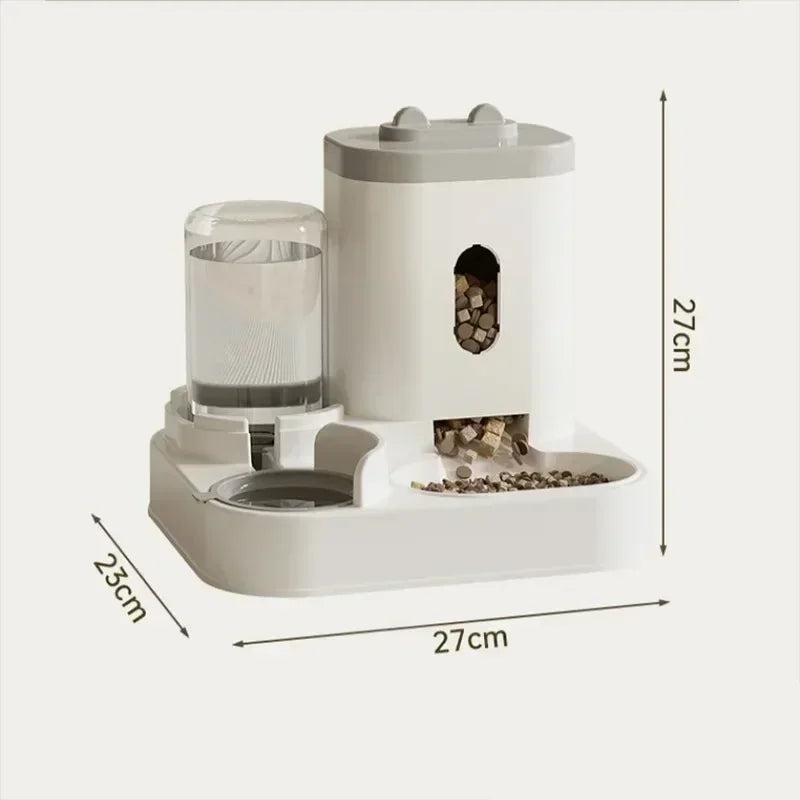 Automatic Pet Feeder and Water Dispenser 2in1 Raised Food Bowl with Water Fountain