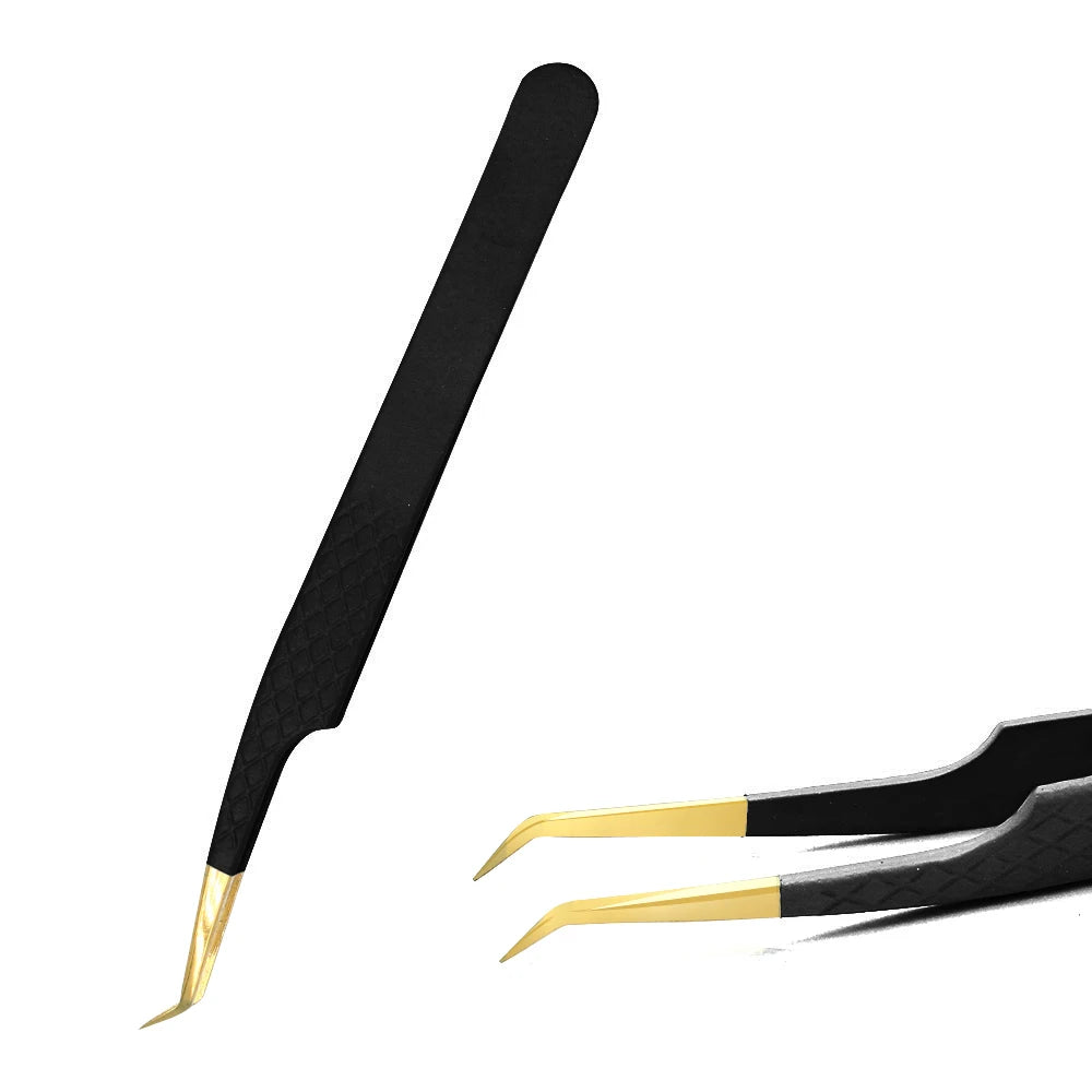Black Stainless Steel Eyelash Tweezer