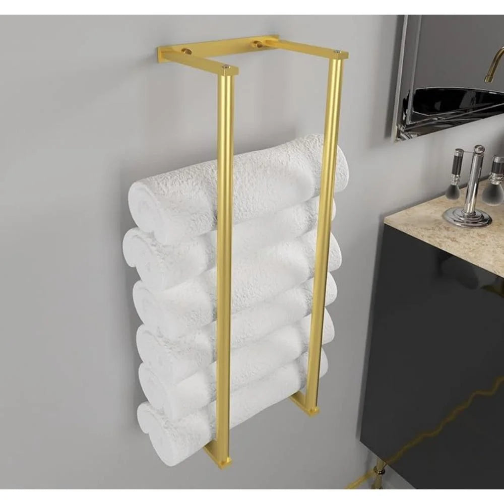 Bathroom Towel Rack for Rolled Towels Wall Mounted Towel Storage Rack for Bathroom Organisation Stainless Steel Towel Storage