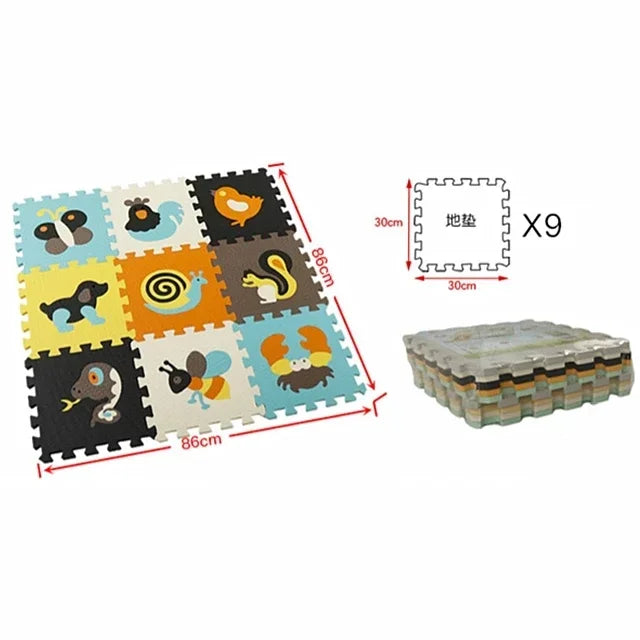 Baby Play Mat 30x30cm Kids EVA Foam Puzzle Carpet Interlocking Floor Tiles Educational Alphabet Numbers Activity Gam Floor Mats