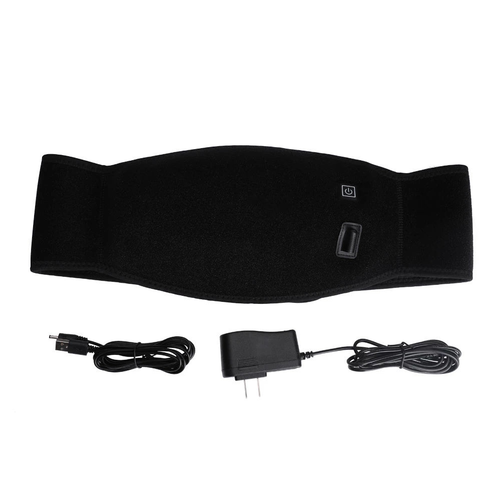 Heat Therapy Waist Pad Heating Waist Belt Brace For Pain Relief Lower Back Therapy Lumbar Black Waist Heating Pad Belt