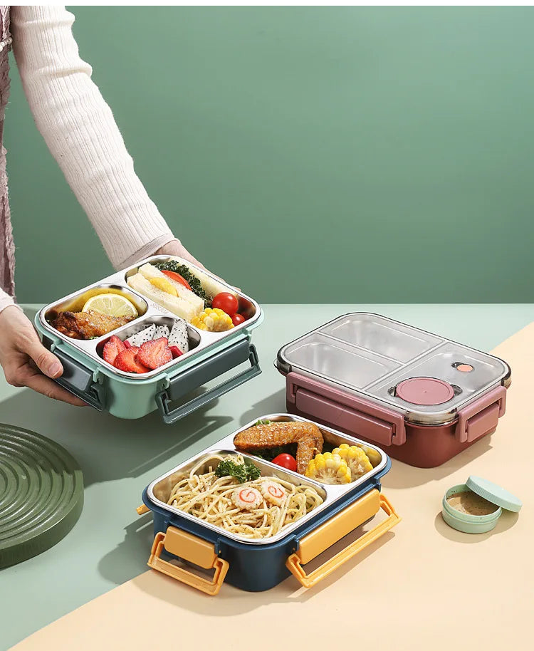 850ml Portable Lunch Boxes for Children Adults Thermo Soup Bento Box Stainless Steel Insulated Heating Food Storage Container