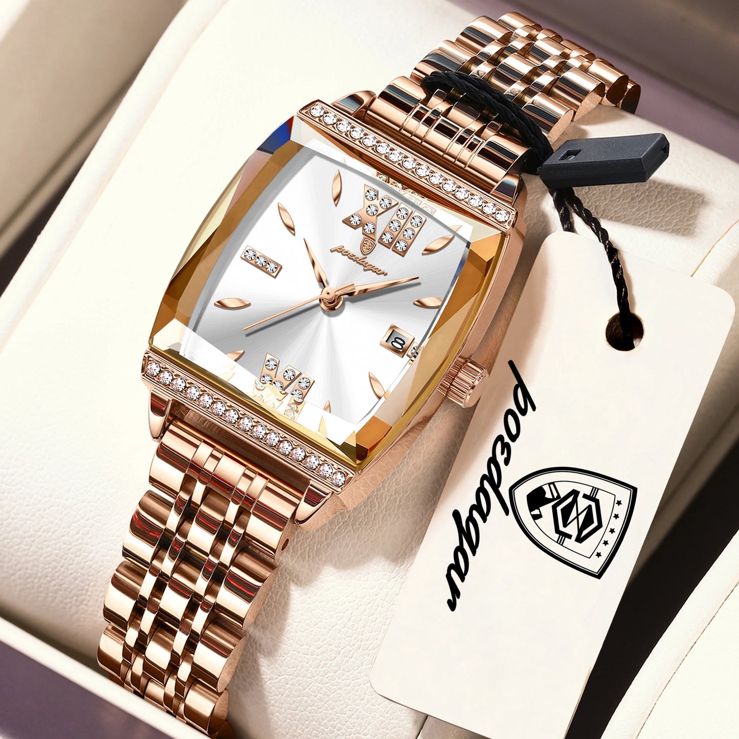POEDAGAR Top Exquisite Woman Watches High Quality Date Fashion Waterproof Ladies Watch Stainless Steel Women's Quartz Wristwatch
