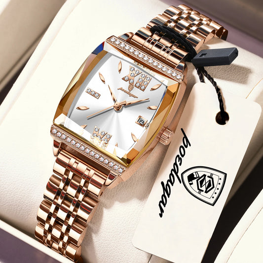 POEDAGAR Top Exquisite Woman Watches High Quality Date Fashion Waterproof Ladies Watch Stainless Steel Women's Quartz Wristwatch