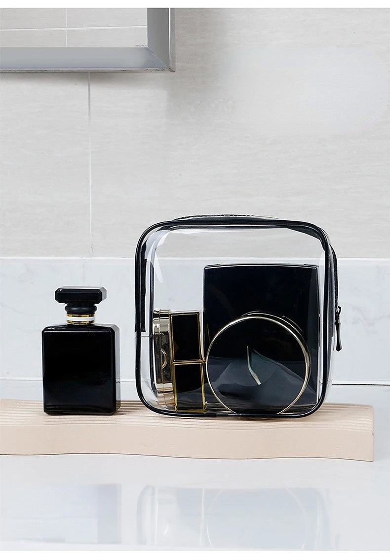 Transparent PVC Waterproof Zipper Makeup Cosmetic Bag