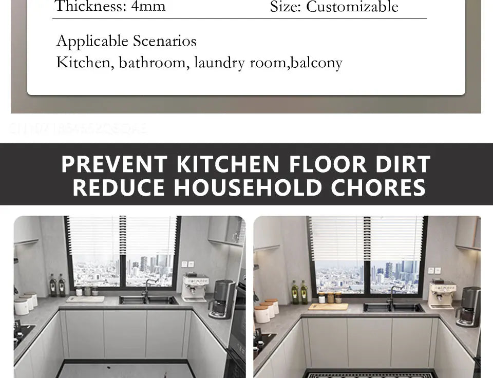 Kitchen Rug Super Absorbent Kitchen Mat for Floor Non-slip Rugs Bathroom Mat Washable Kitchen Carpet