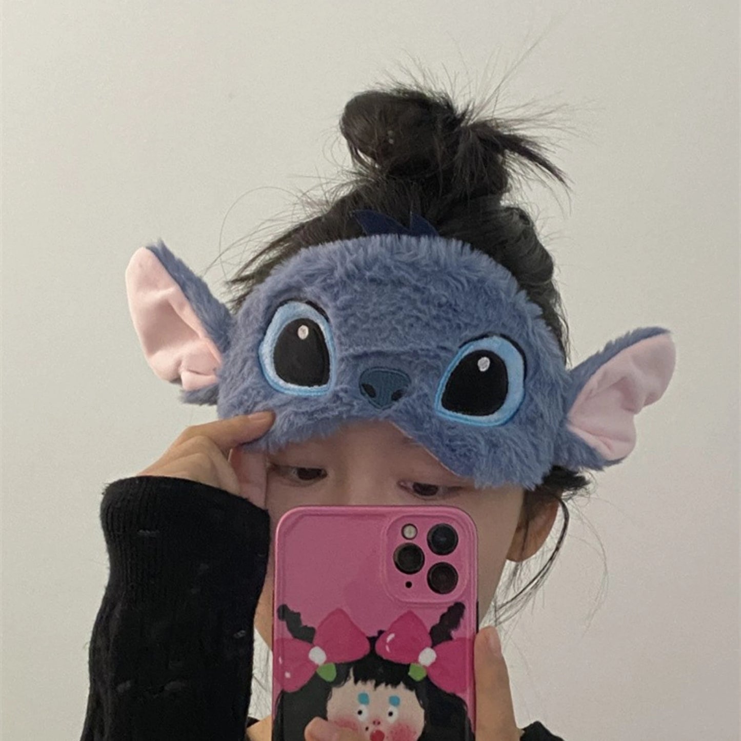 Comfortable Stitch Hooded U-shaped Pillow Cartoon Anime Travel Blackout Nap Neck Pillow With Hat Portable Eye Mask Sleeping