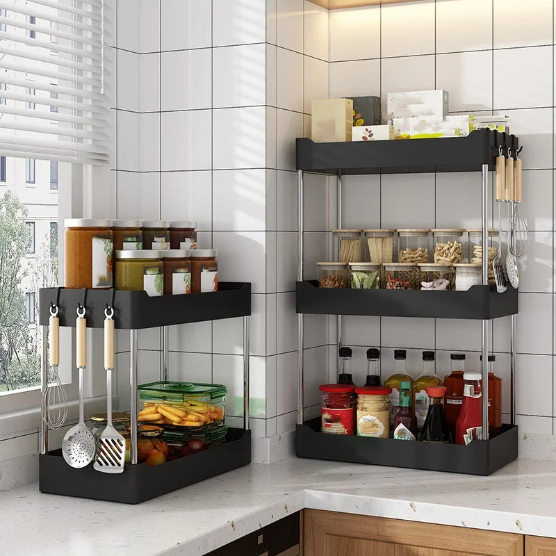 1Pc Kitchen Spice Storage Rack Multi-Functional Countertop Seasoning Storage Rack Household Multi-Layer Corner Shovel Kitchen