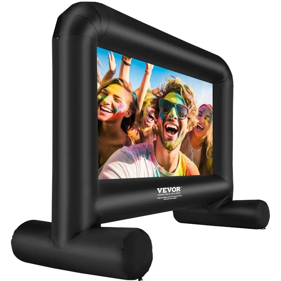 Inflatable Movie Screen 14 FT 168inch Inflatable Projector Screen for Outside with Blower and Carrying Bag Front Rear Projecti