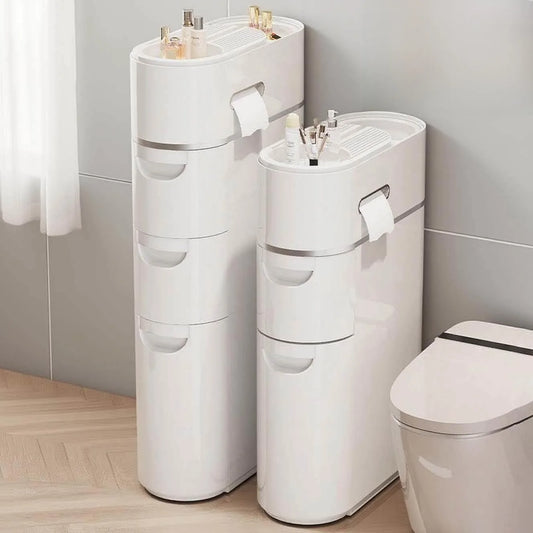 Bathroom Bedroom Narrow  Floor Standing Storage Rack No Installation Required Bathroom Organizer Bedroom Storage Solution