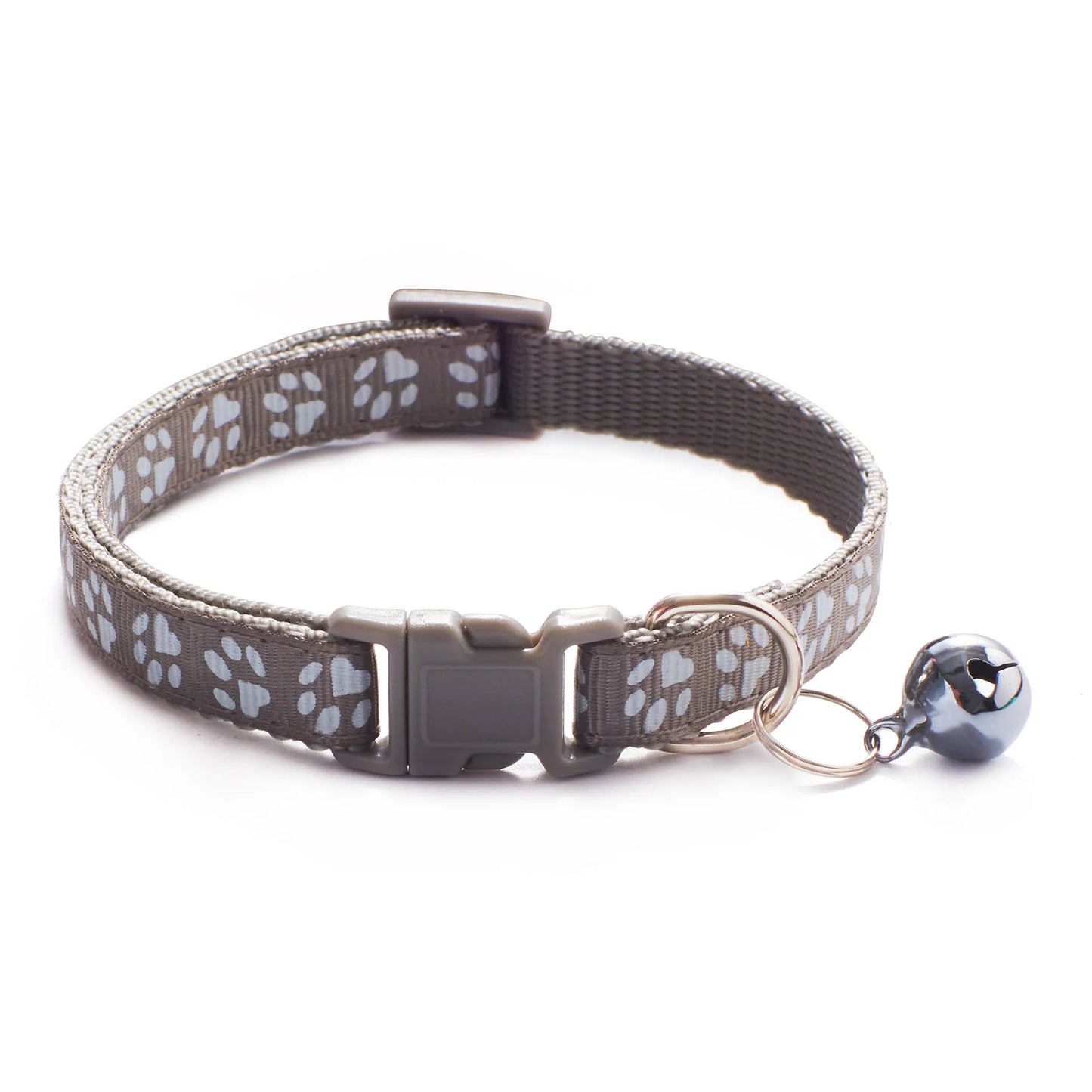 HABO Adjustable Pet Collar with Bell – Colorful Cartoon Footprint Necklace for Dogs, Puppies, Cats, and Kittens