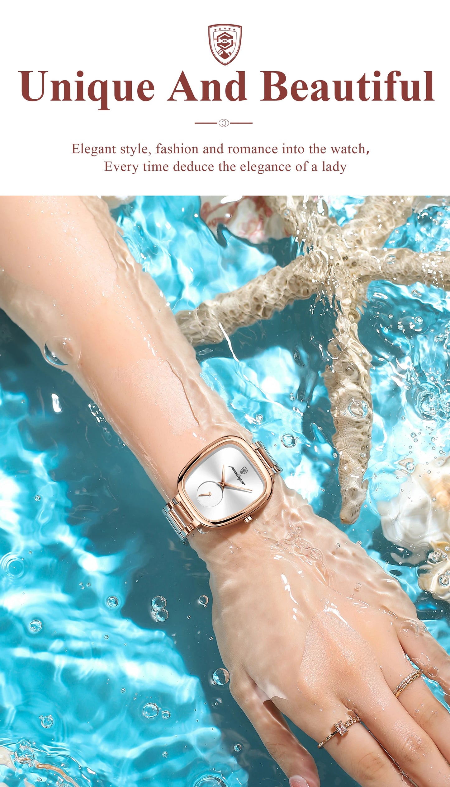 POEDAGAR Original Exquisite Ladies Wristwatch Stainless Steel Waterproof Quartz Watch For Woman Fashion Elegant Women's Watches
