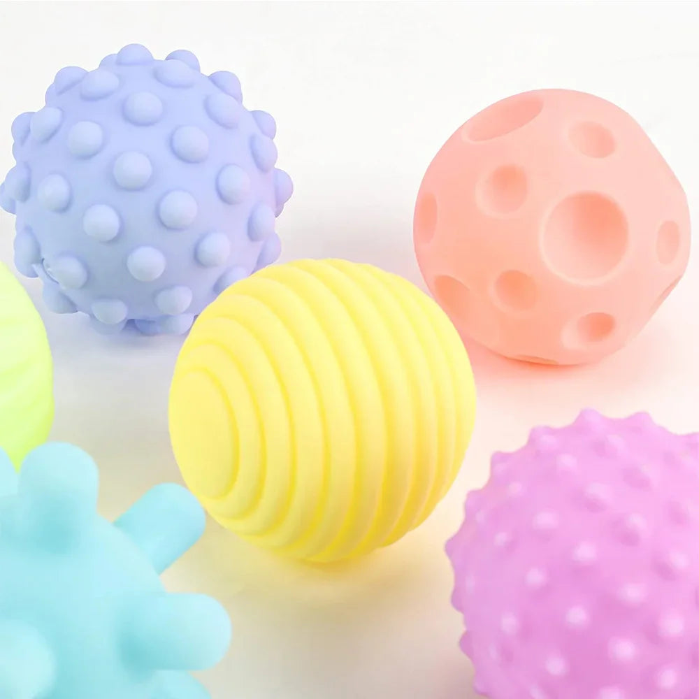 6PCS Textured Sensory Balls for Baby Play 6 12 Months Montessori Activity Soft Multi Ball Shower Toys Children Best Gift