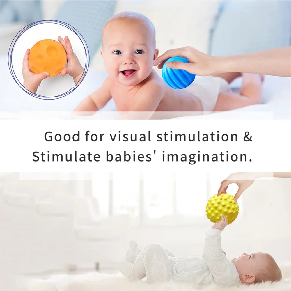 6PCS Textured Sensory Balls for Baby Play 6 12 Months Montessori Activity Soft Multi Ball Shower Toys Children Best Gift