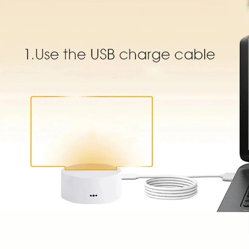 LED Notepad Drawing Board Glowing Acrylic Message Board With Pen Erasable Children's Drawing Letter Message Board Night Lamp