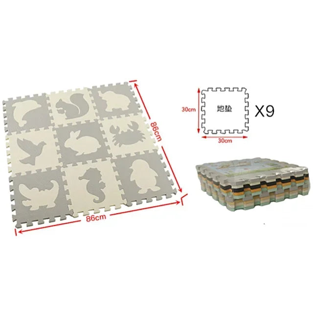 Baby Play Mat 30x30cm Kids EVA Foam Puzzle Carpet Interlocking Floor Tiles Educational Alphabet Numbers Activity Gam Floor Mats