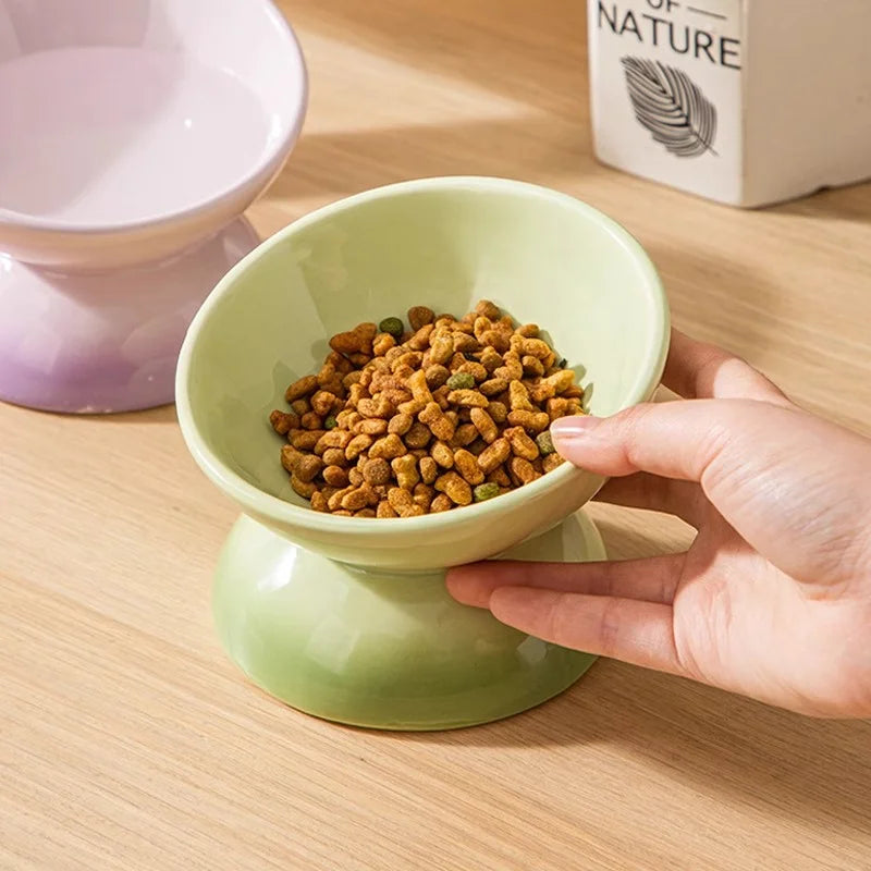 Ceramic Tilted Cat Bowl