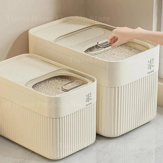 5/10/15KG Rice Storage Box Home with Lid Insect Proof Moisture Proof Rice Box Sealed Jar Kitchen Container Storing Dry Grain