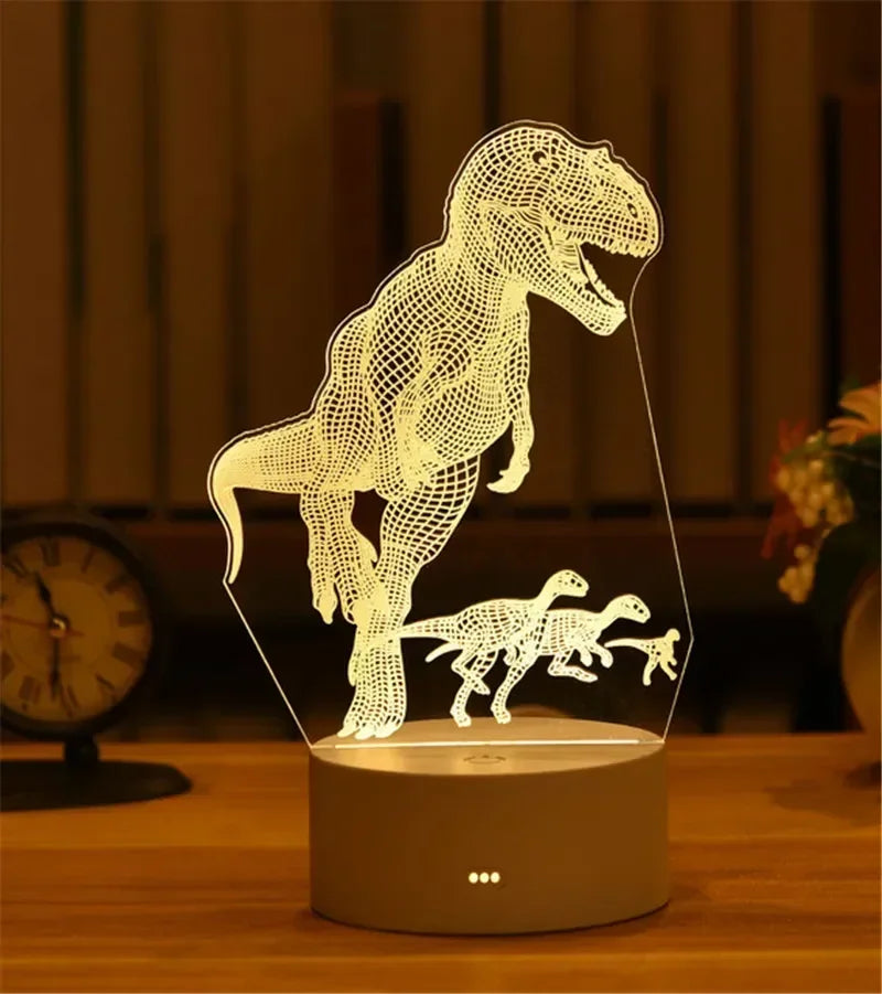 1pc USB Operated Night Light Creative 3D Acrylic Bedroom Bedside LED Table Lamp Ornaments Christmas Holiday Birthday Event Gift