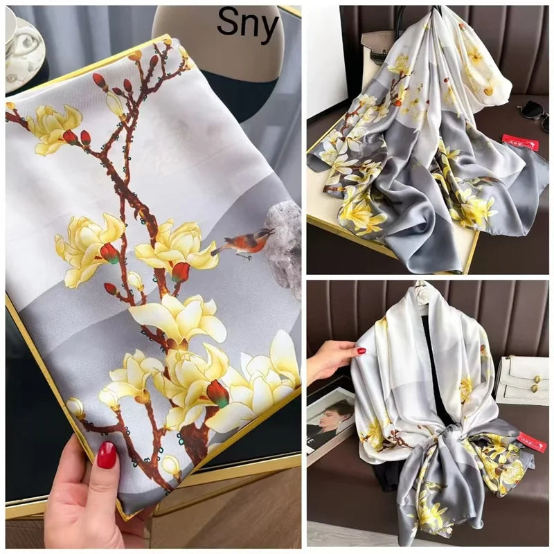 Tensili Brocade Satin Scarf Printed Silk Shawls