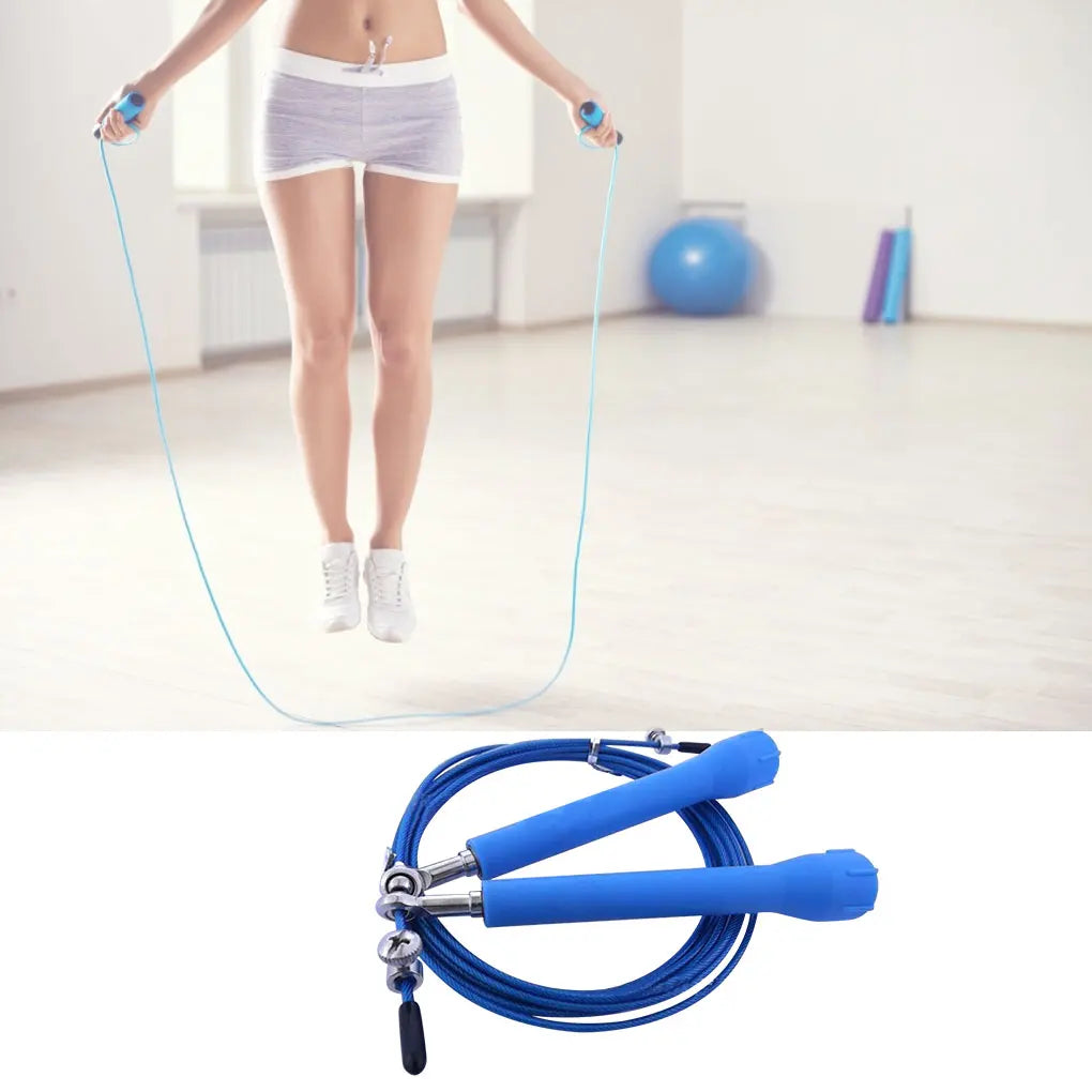 Speed Skipping Wire Rope Indoor Outdoor Jumping Rope Weight Loss Exercise Home Gym Workout Tool, Blue